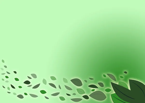 Uma ilustração verde com folhas — Fotografia de Stock