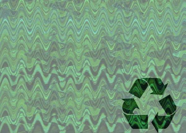 Grön bakgrund med återvinning symbol — Stockfoto