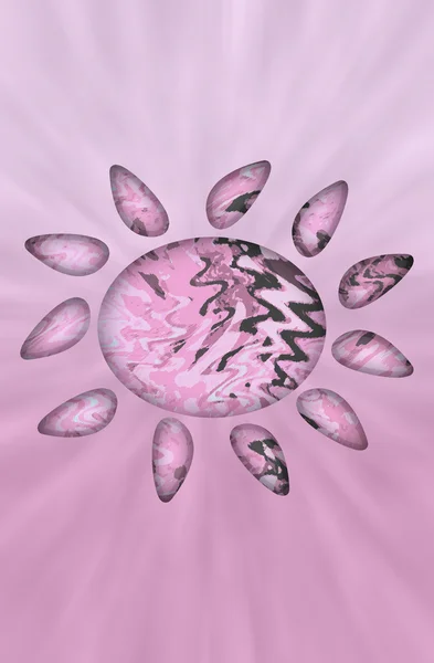 Abstrakte rosa Blume mit flippigem Design — Stockfoto