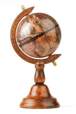 The vintage globe, separately on a white background clipart