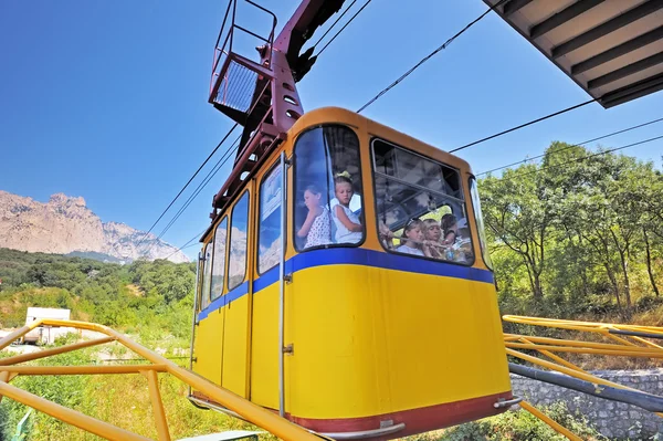 stock image The funicular lifts to AI-Petri mountain.