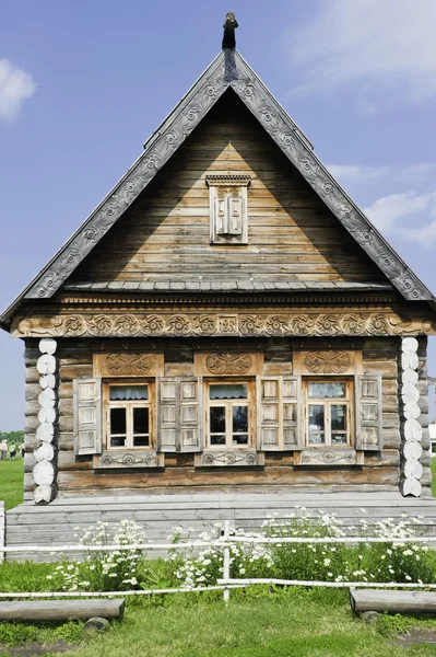 The facade of village houses. — Stock Photo, Image