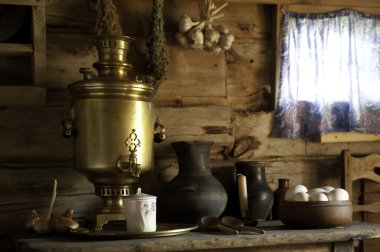 Country Still Life with a Samovar. clipart