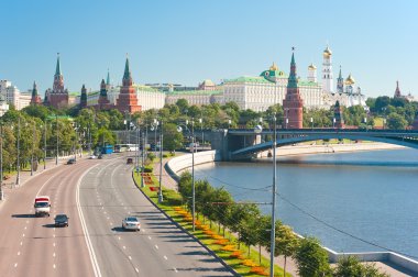 View of the Kremlin from the Patriarchal Bridge. Moscow clipart