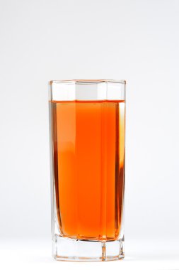 A glass with a red drink on a white background clipart