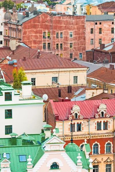 Die Dächer der mittelalterlichen Stadt. Wyborg. Russland — Stockfoto