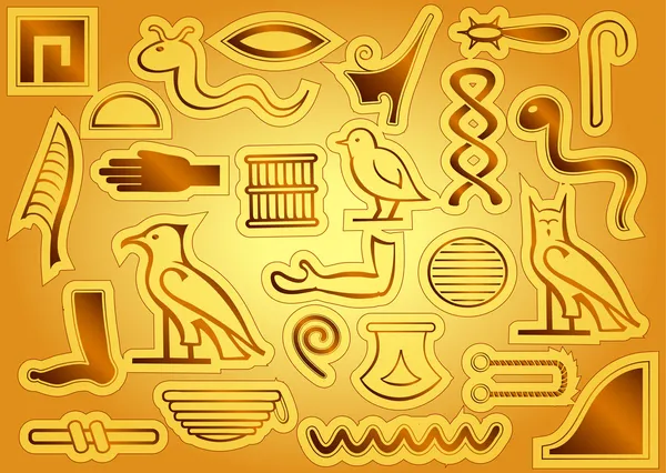 Hieróglifos egípcios — Vetor de Stock