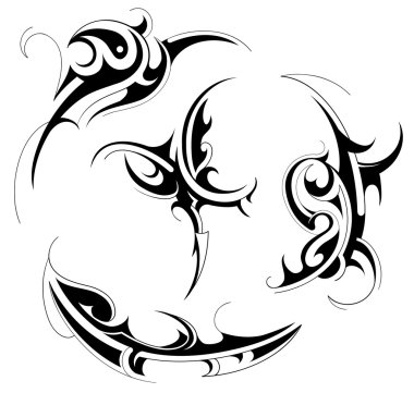 Tribal tattoo set clipart