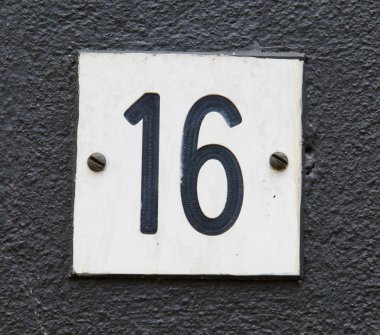 House Number 16 clipart