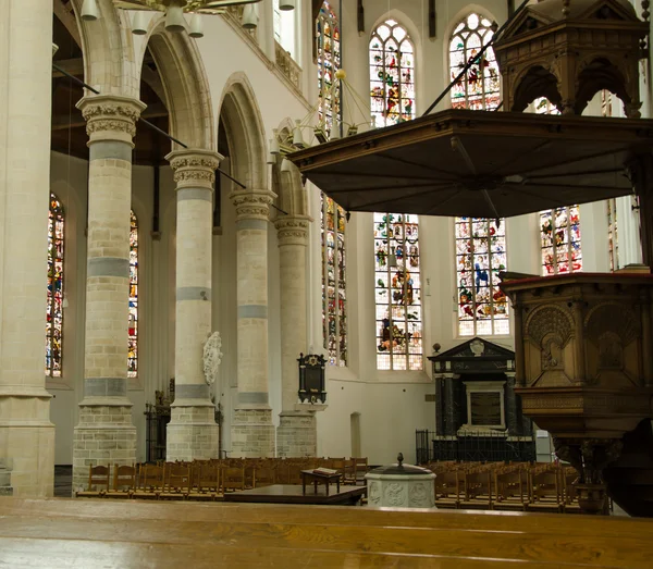 Intérieur de la vieille église Delft — Photo