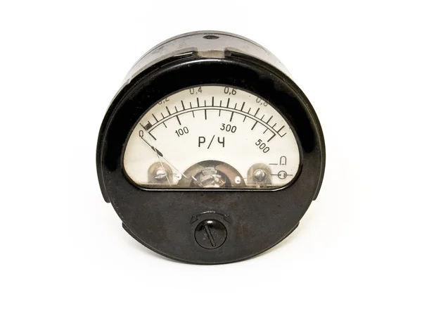 旧的 ampermeter，在白色孤立的特写 — 图库照片
