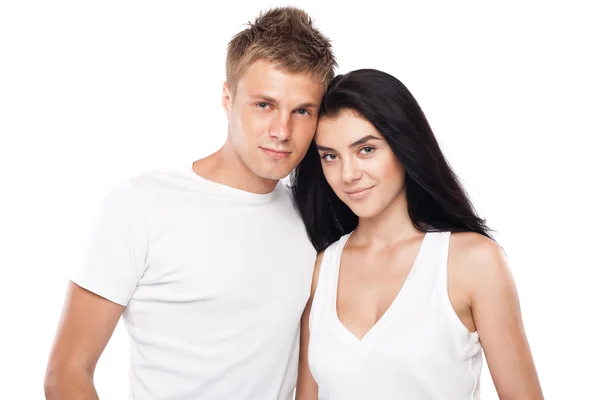 Schönes junges Paar in lässiger Kleidung — Stockfoto