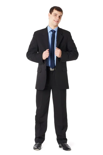 Jovem homem de negócios isolado no fundo branco — Fotografia de Stock
