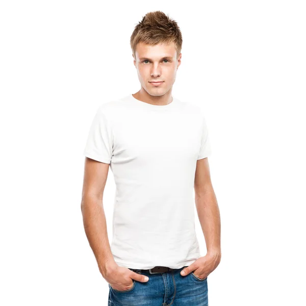 Pohledný mladý muž v ležérní styl oblečení — Stock fotografie