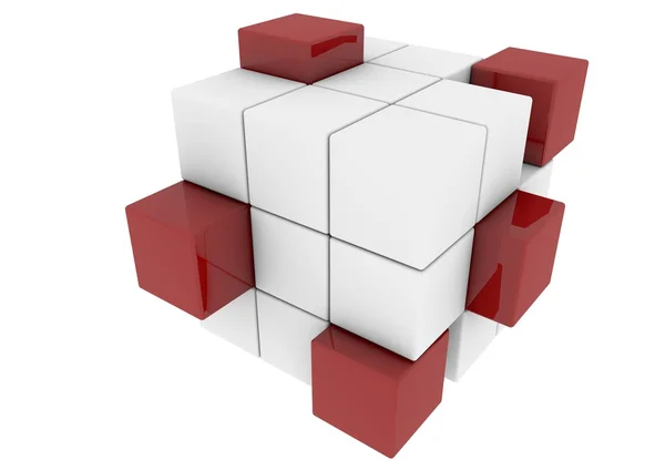 Red and white cubes — Stock Photo, Image
