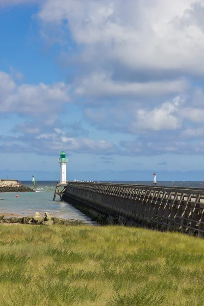 Lighthouse on the pontoon — Stock Photo, Image