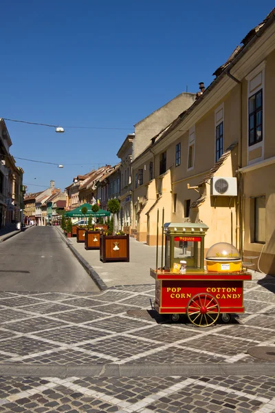 Brasov eski şehir merkezi Street — Stok fotoğraf