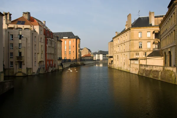 Metz rivier scène, Frankrijk — Stockfoto