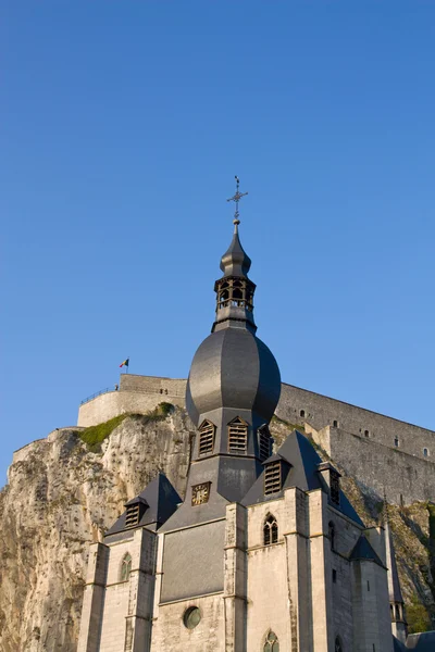 Dinant church and citadel — Stock Photo, Image