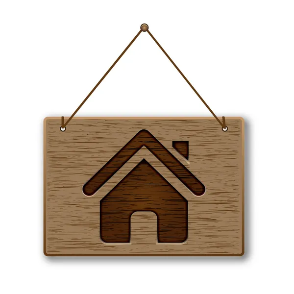 Icona della casa in legno — Vettoriale Stock