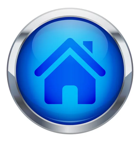 Icono de hogar metálico — Vector de stock