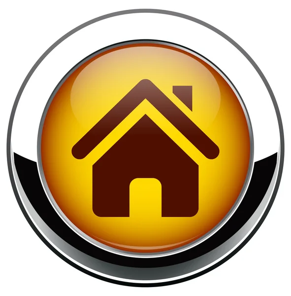 Icono de hogar metálico — Vector de stock