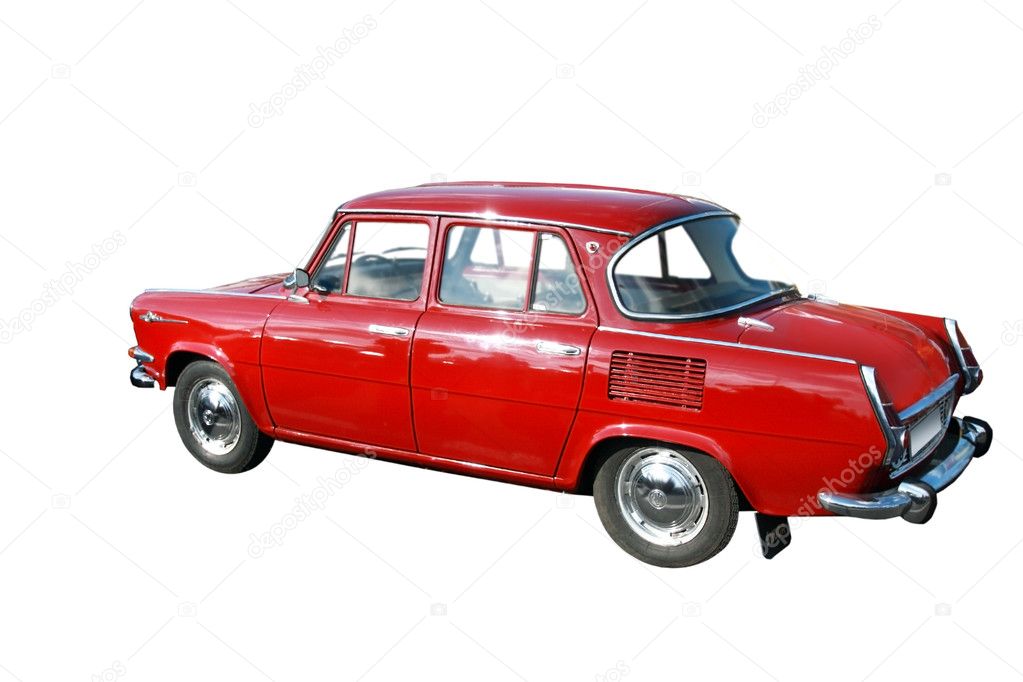 Antique Car with Clipping Path on white background