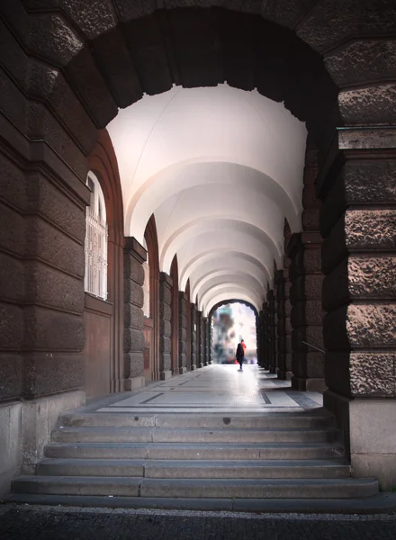 stock image Long arcade in Prague