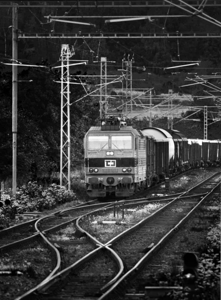 Pociąg na kolejowej — Zdjęcie stockowe