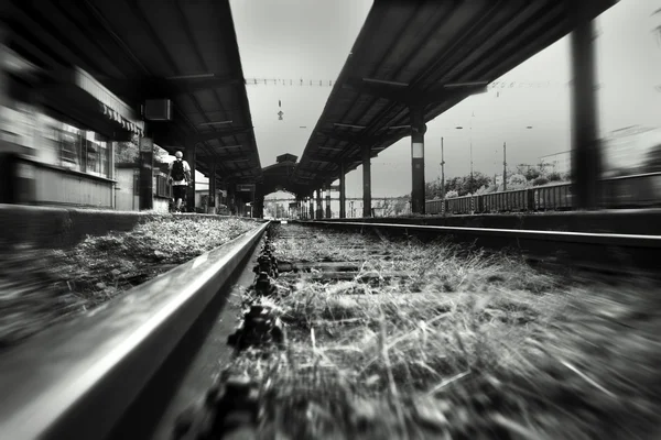 Train on railway — Stock Photo, Image