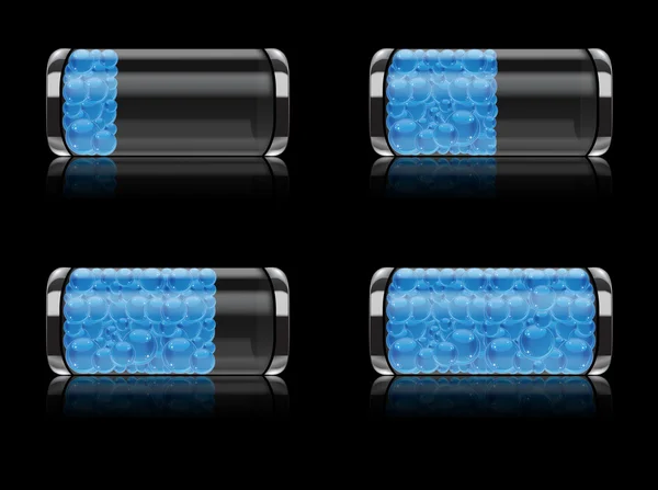 Batterie-Icon-Set mit Blasenvektorformat — Stockvektor