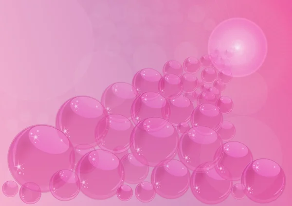 Pink background with bubbles — Stock Vector