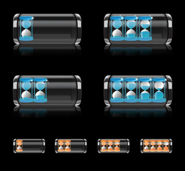 Batteriikonen med timglas vektorformat — Stock vektor