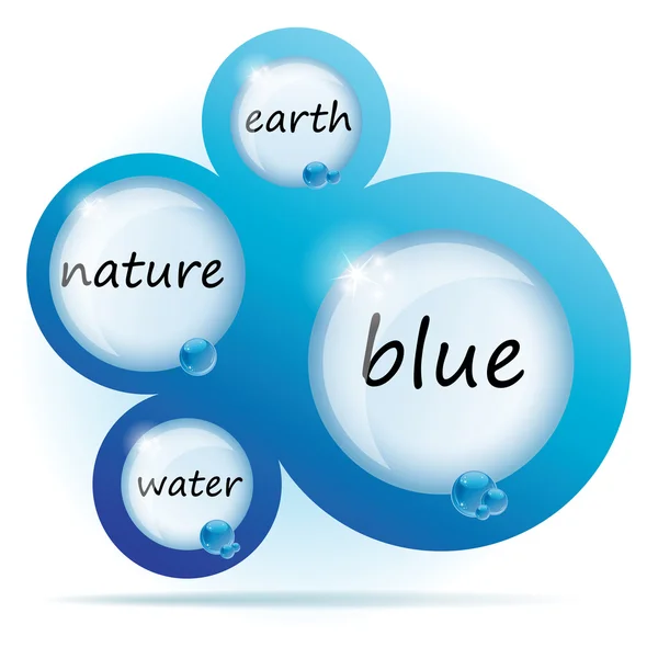 Diseño web abstracto de agua azul — Vector de stock