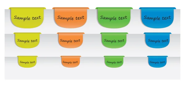 Étiquettes de texte colorées sur papier — Image vectorielle