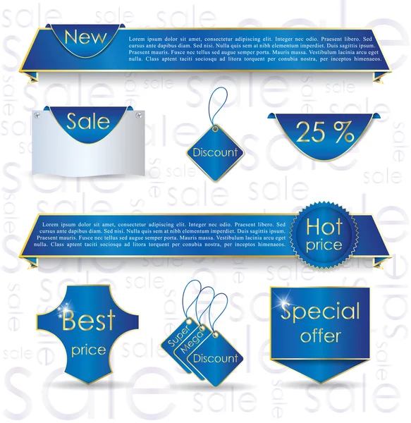 Venta de banner de diseño web azul para sitio web — Vector de stock