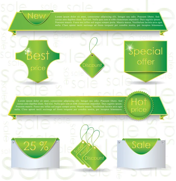 Venda de banner web design verde para o site —  Vetores de Stock