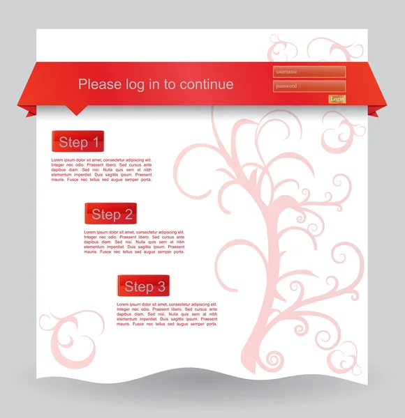 Floral web design template — Stock Vector