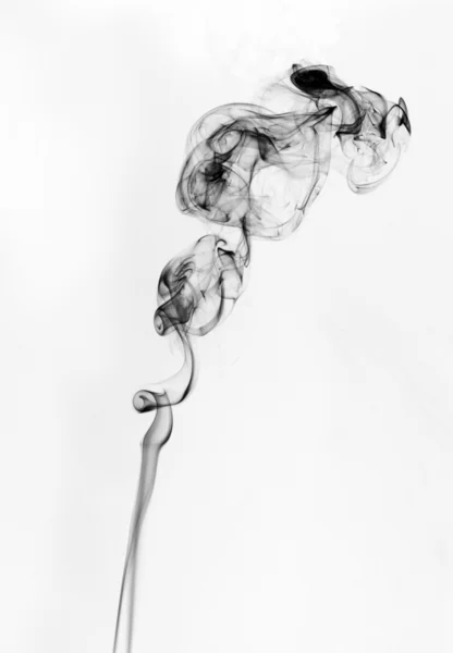Fumaça preta no branco Imagem De Stock
