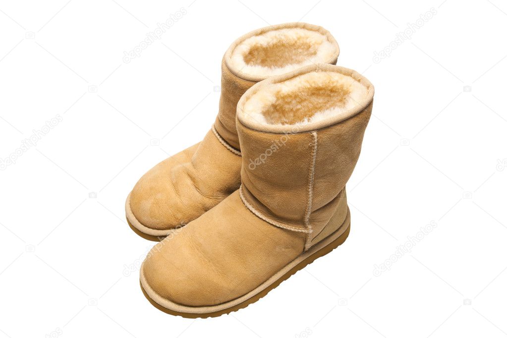 white sheepskin boots