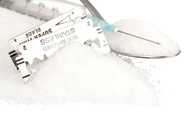 Beroende av vitt socker — Stockfoto