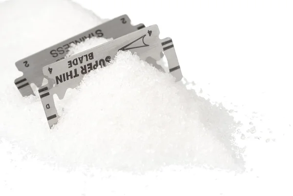 Závislost na bílý cukr — Stock fotografie