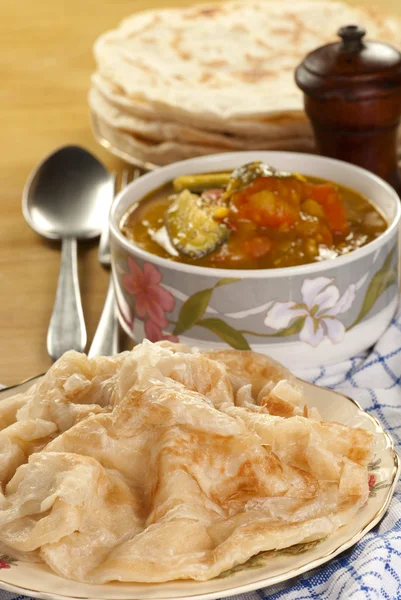 Roti Parata a lencse Curry — Stock Fotó