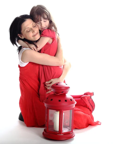 Anya és a lánya is boldog — Stock Fotó