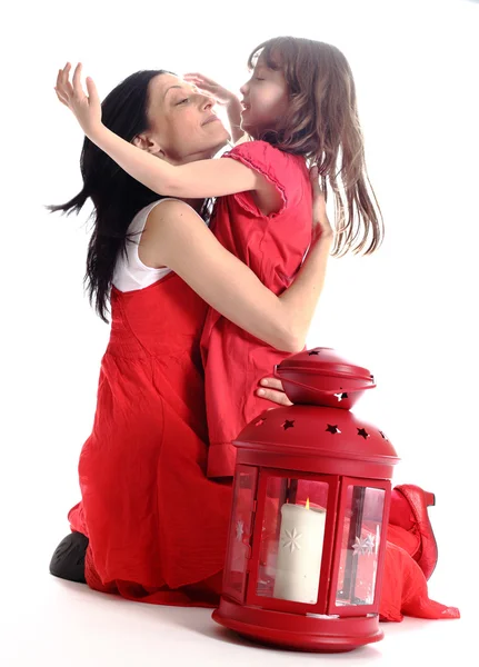 The daughter embraces mother — Stock Photo, Image