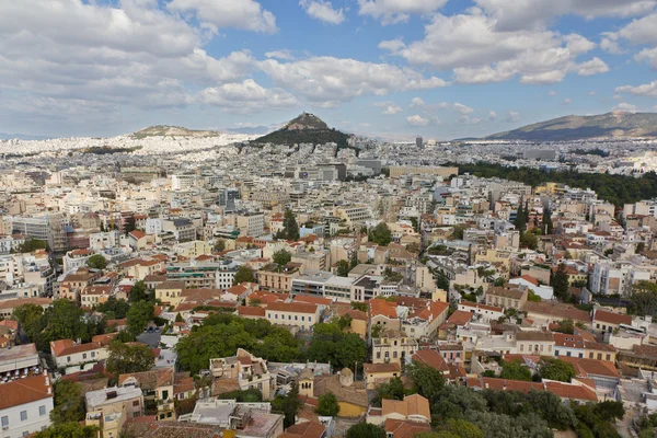 Вид на Афины с Акрополиса, Греция — стоковое фото