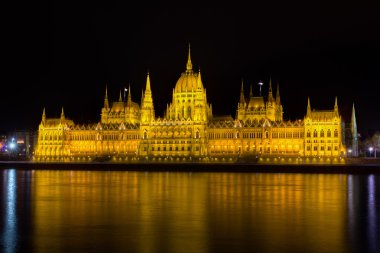 Hungarian Parliament at night, Budapest clipart