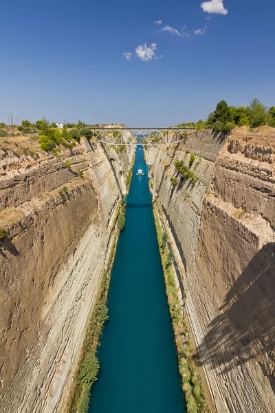 Corinth canal, Peloponnesos, Griekenland — Stockfoto