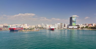 View of Piraeus port, Greece clipart