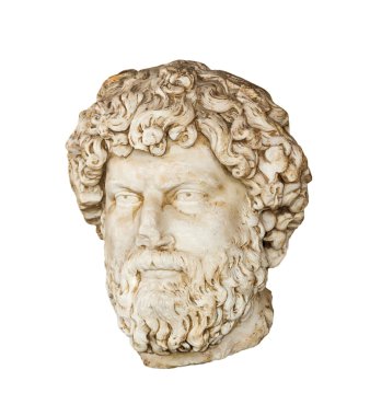 Roman head of Aelius Verus (Lucius Aelius Caesar) isolated clipart